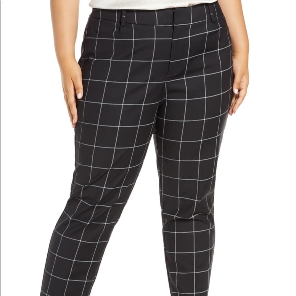 Eloquii Kady pants in black and white windowpane